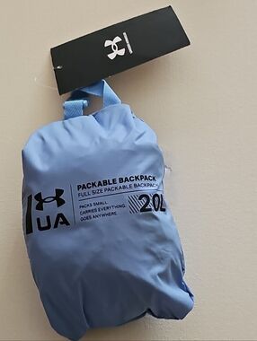 New Under Armour Light Blue Packable Backpack - 20L Waterproof
